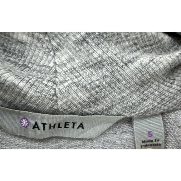 Athleta Sweater Women S Heather Gray Long Cardigan Open Front Thumb Hole Pockets - Picture 2 of 13